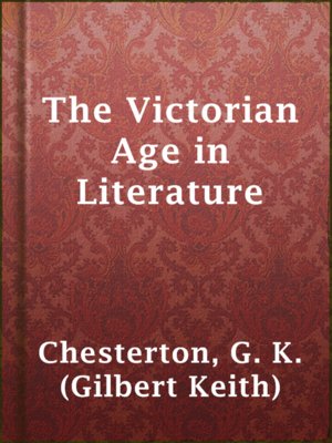 The Victorian Age in Literature - ebook